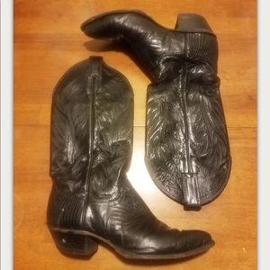 Alcala's Justins Black Lizard Boots L4706 Size 7B